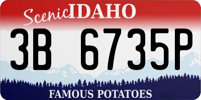 ID license plate 3B6735P