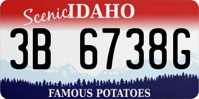 ID license plate 3B6738G