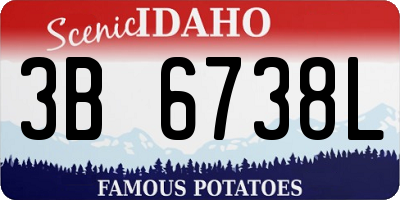 ID license plate 3B6738L
