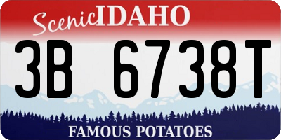 ID license plate 3B6738T