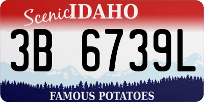 ID license plate 3B6739L