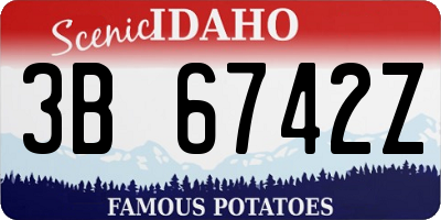 ID license plate 3B6742Z