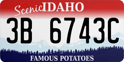ID license plate 3B6743C