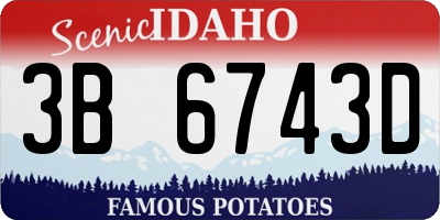 ID license plate 3B6743D