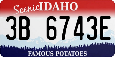 ID license plate 3B6743E