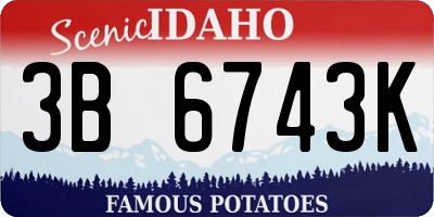ID license plate 3B6743K