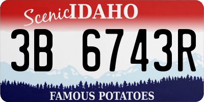ID license plate 3B6743R