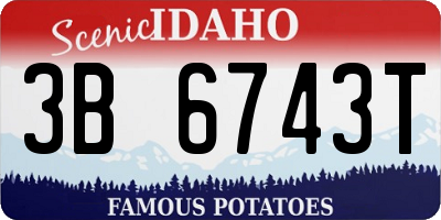ID license plate 3B6743T