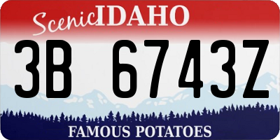 ID license plate 3B6743Z