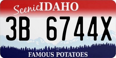 ID license plate 3B6744X
