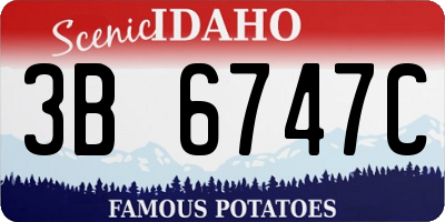 ID license plate 3B6747C