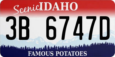 ID license plate 3B6747D
