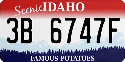 ID license plate 3B6747F