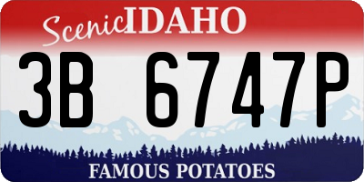 ID license plate 3B6747P