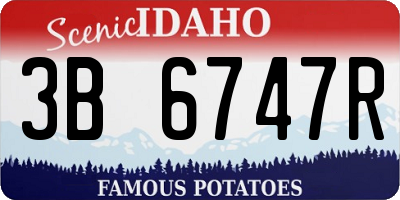 ID license plate 3B6747R
