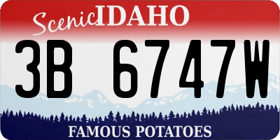 ID license plate 3B6747W
