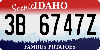 ID license plate 3B6747Z