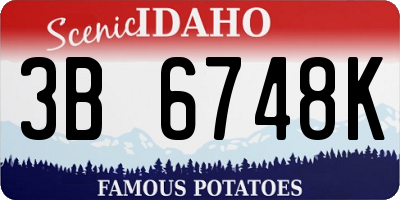 ID license plate 3B6748K