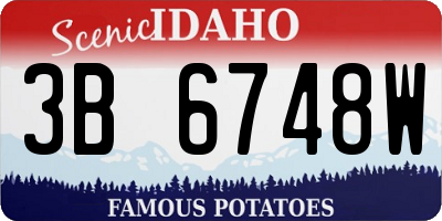ID license plate 3B6748W