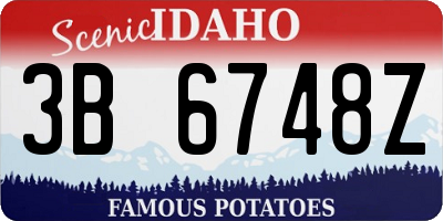 ID license plate 3B6748Z