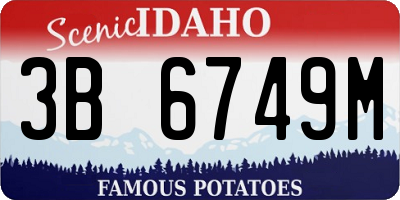 ID license plate 3B6749M