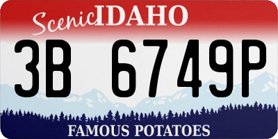 ID license plate 3B6749P