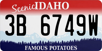 ID license plate 3B6749W
