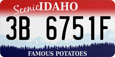 ID license plate 3B6751F