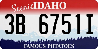 ID license plate 3B6751I
