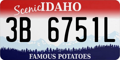 ID license plate 3B6751L
