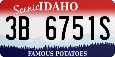 ID license plate 3B6751S
