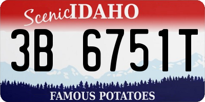 ID license plate 3B6751T
