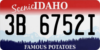 ID license plate 3B6752I
