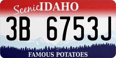 ID license plate 3B6753J