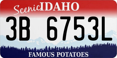 ID license plate 3B6753L