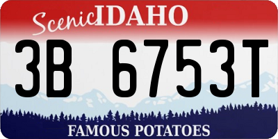 ID license plate 3B6753T