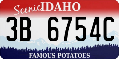 ID license plate 3B6754C