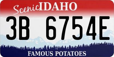 ID license plate 3B6754E