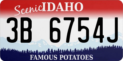 ID license plate 3B6754J
