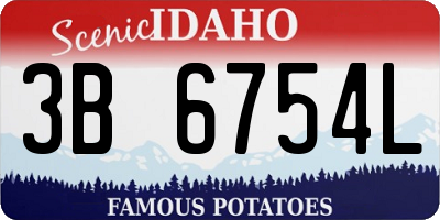 ID license plate 3B6754L