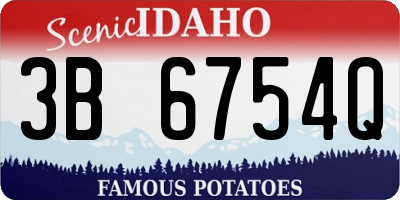 ID license plate 3B6754Q