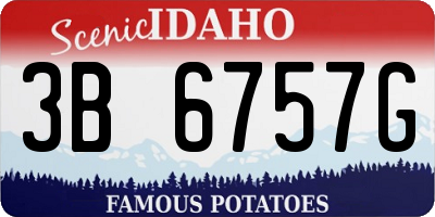 ID license plate 3B6757G