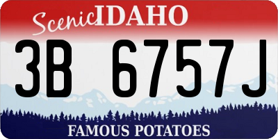 ID license plate 3B6757J