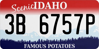ID license plate 3B6757P
