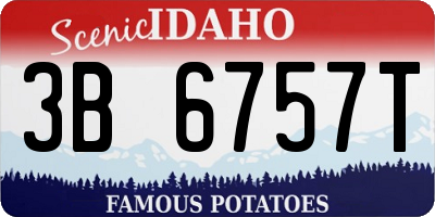 ID license plate 3B6757T