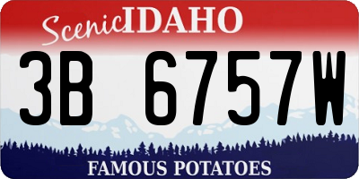 ID license plate 3B6757W