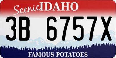 ID license plate 3B6757X