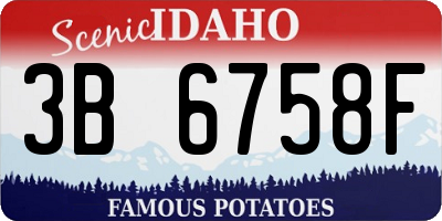 ID license plate 3B6758F