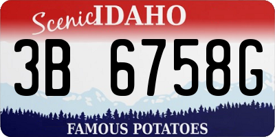 ID license plate 3B6758G