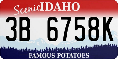 ID license plate 3B6758K